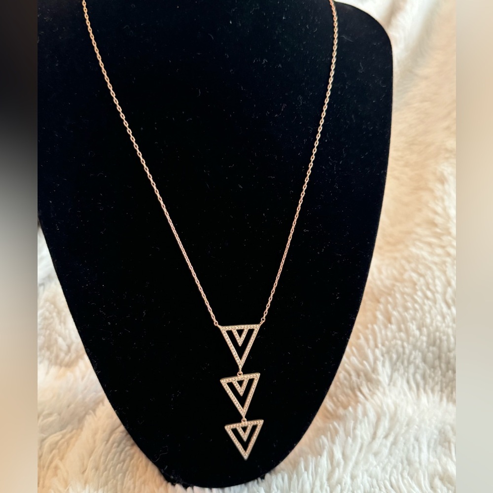 Stella & Dot Rose Gold Pave Spear Necklace